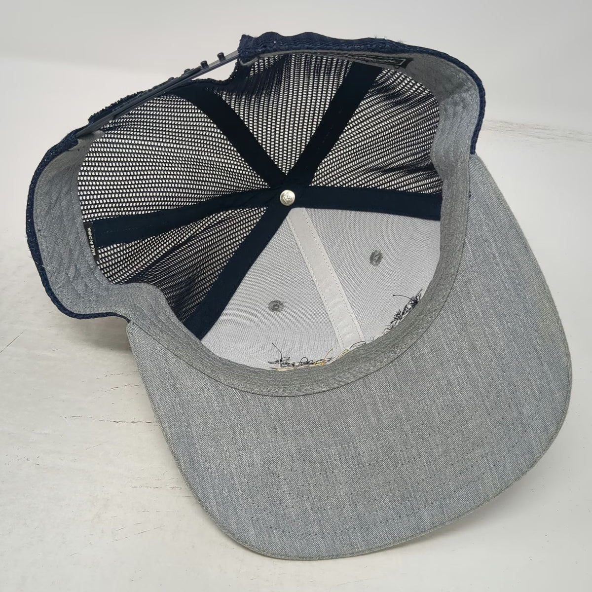 Richardson Trucker Hat Gray Blue One Size INTL FCStone Mesh Back Snapback
