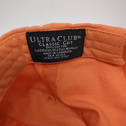 Ultra Club Slideback Baseball Cap Orange One Size Adjustable Classic Cut