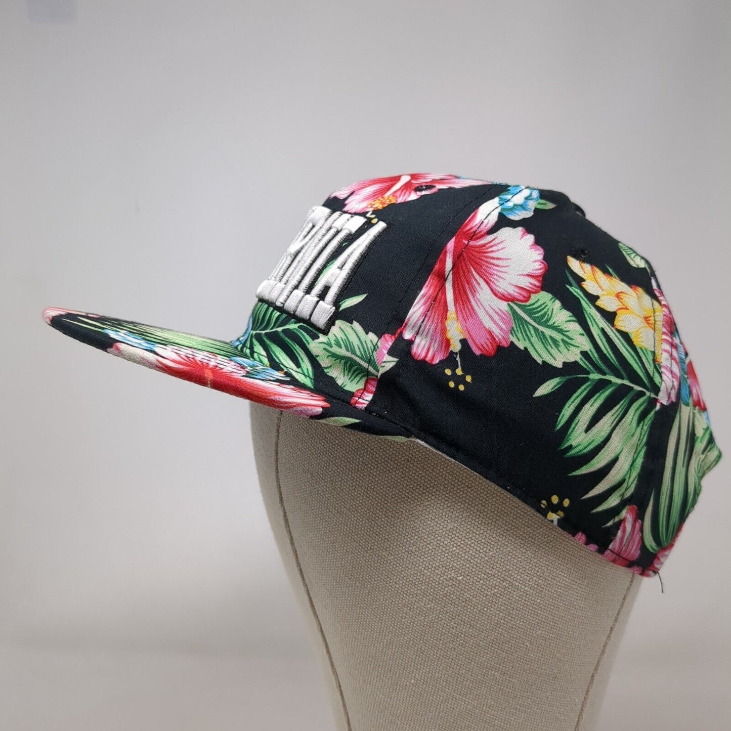 California Snapback Hat Multi One Size Floral Embroidered Hawaiian