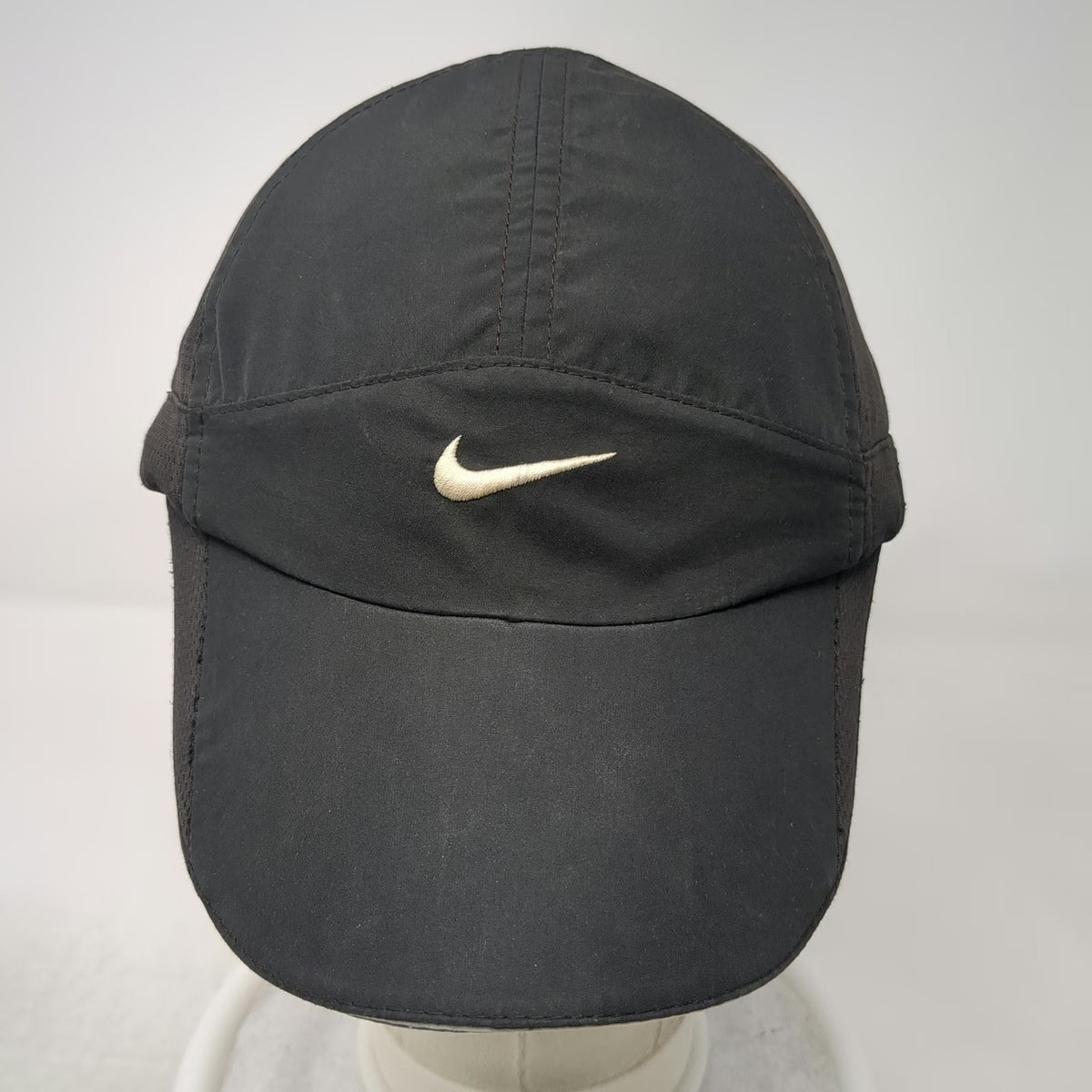 Nike Baseball Cap Black One Size Dri-FIT Mesh Strapback Reflective Running Hat