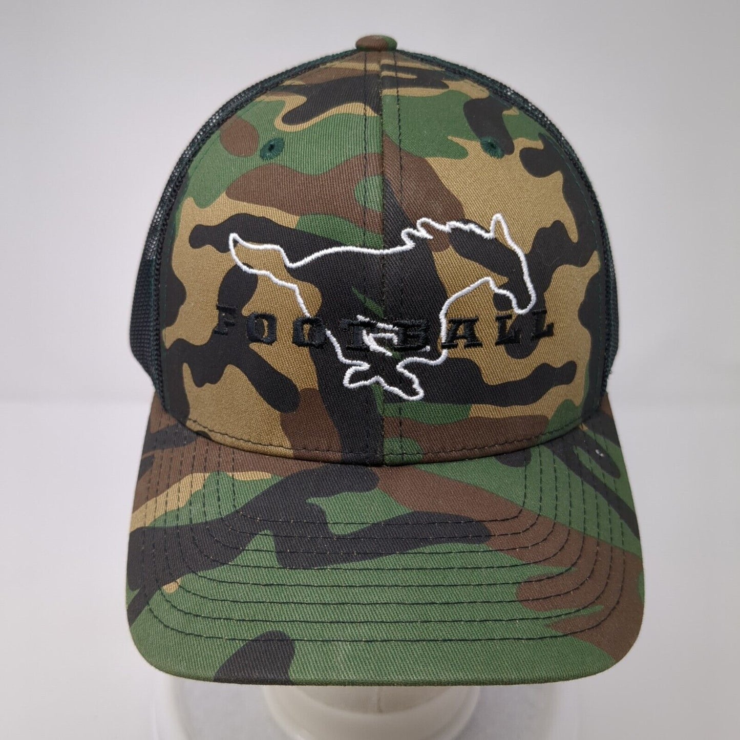Mustangs Football Snapback Trucker Hat Camouflage One Size Mesh Back