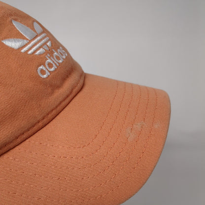 Adidas Slideback Hat Orange One Size Adjustable Embroidered 6 Panel Cotton