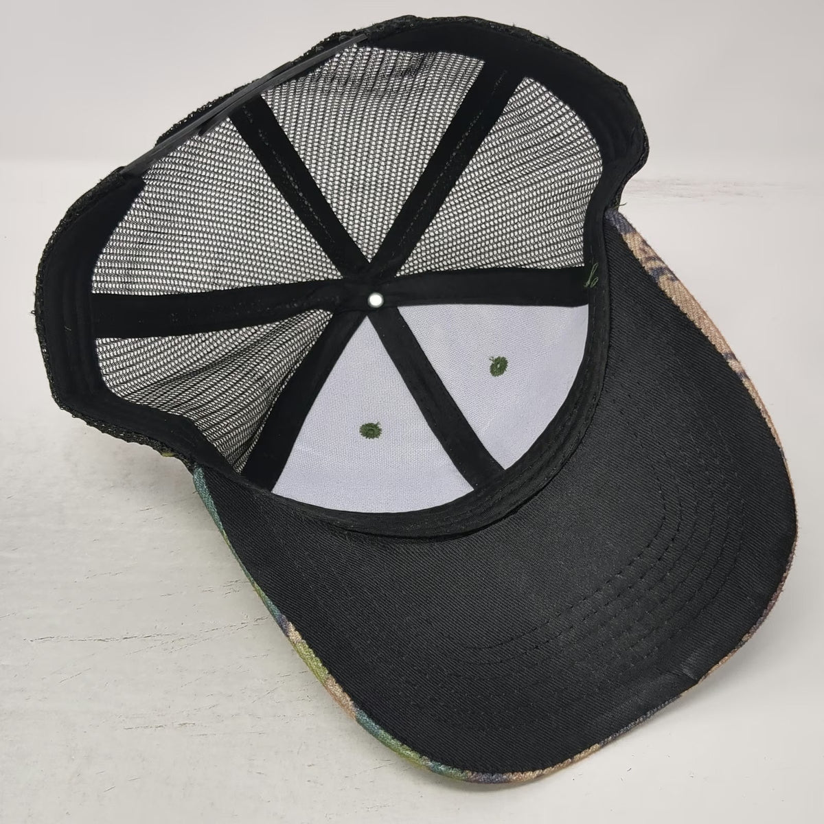 Trucker Hat Green Camo One Size Working on Dying Power Lines Graphic Mesh Back