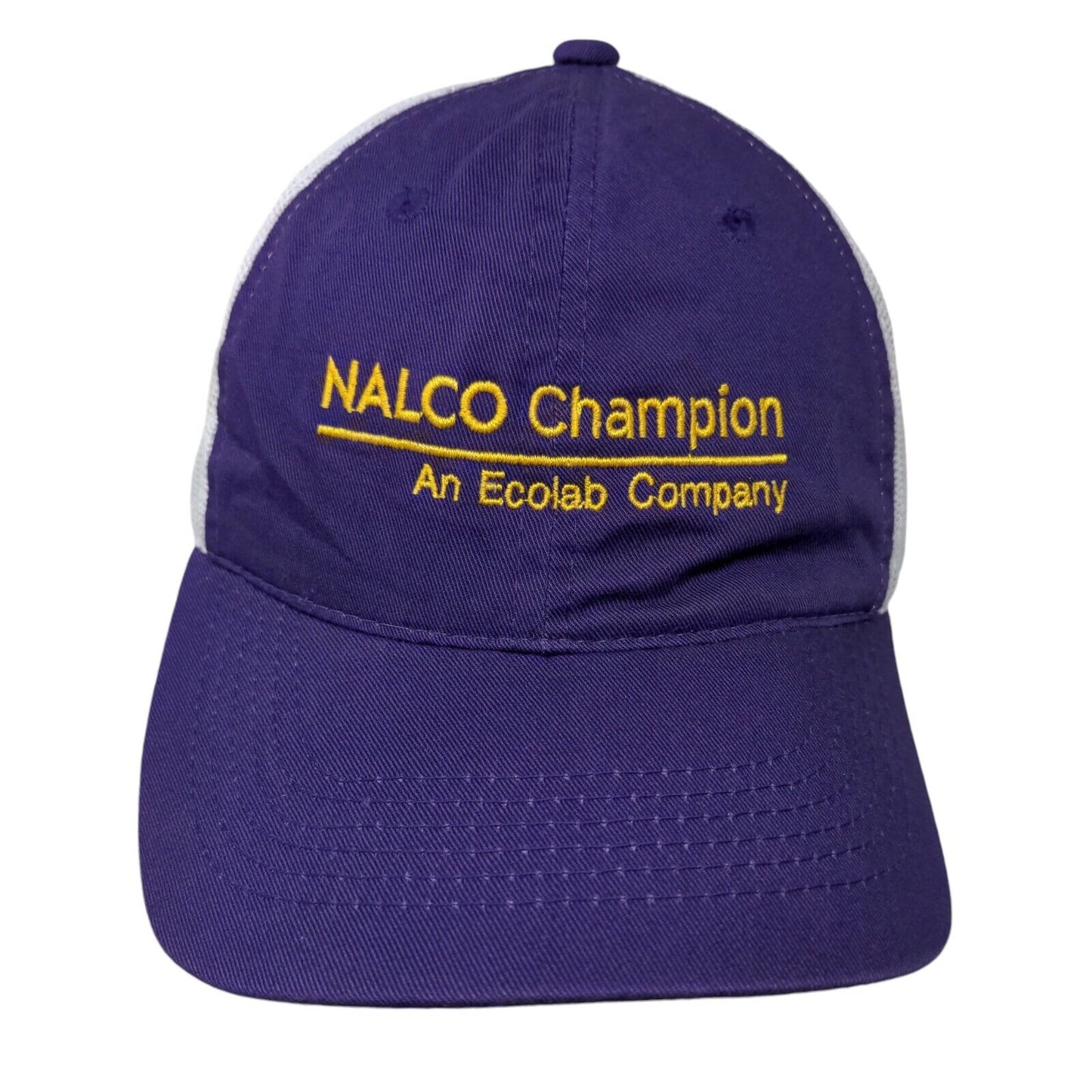 NALCO Champion Strapback Mesh Back Trucker Hat Purple OSFM Colorblock