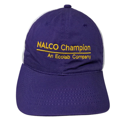 NALCO Champion Strapback Mesh Back Trucker Hat Purple OSFM Colorblock