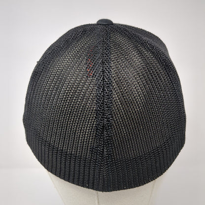 208 Fitted Trucker Hat Black S/M Flexfit Mesh Back Embroidered Port Authority