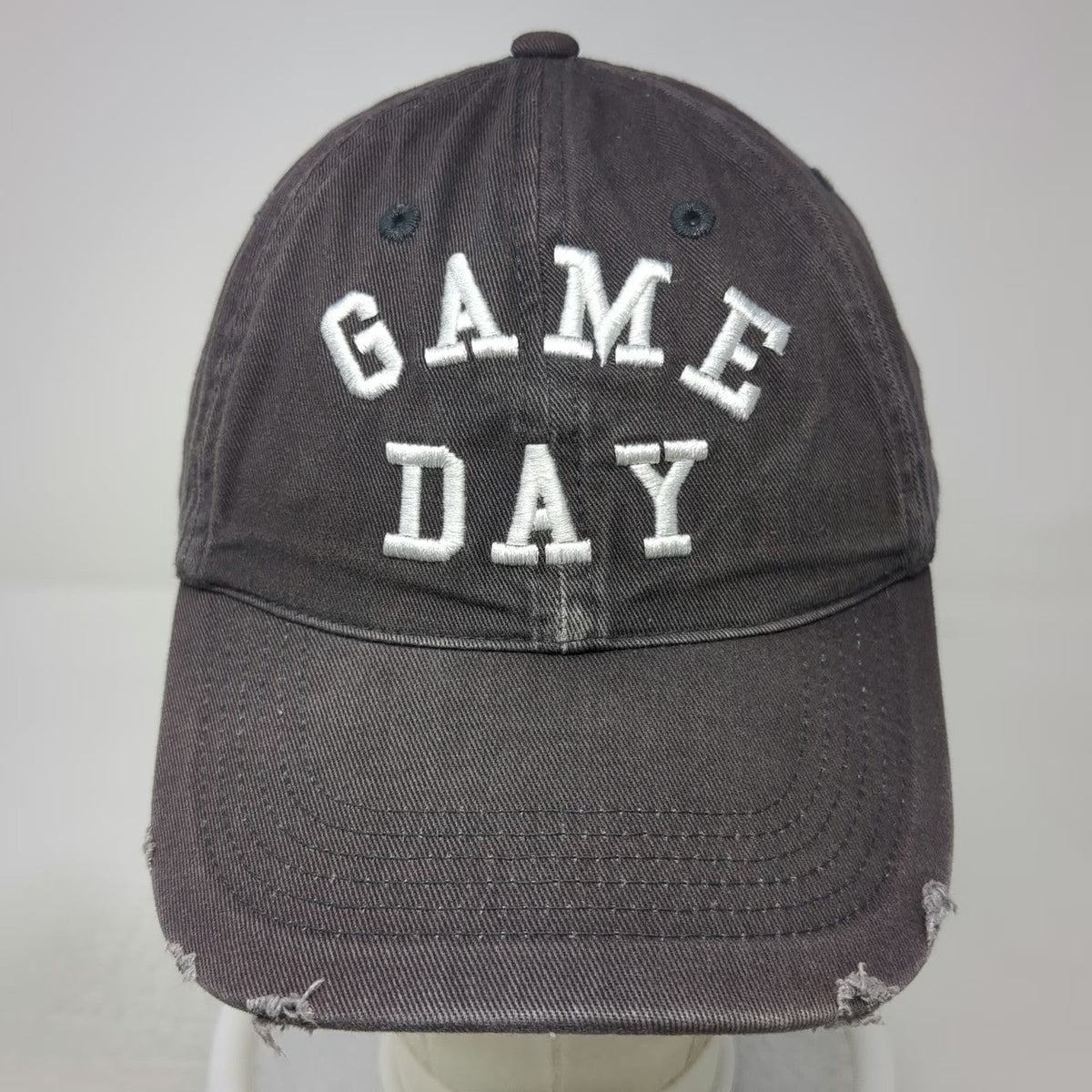 Express Baseball Cap Gray One Size Game Day Distressed Frayed Bill Cotton Hat