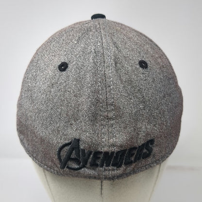 Marvel Baseball Cap Gray Black One Size Avengers Logo Heathered Crown Hat