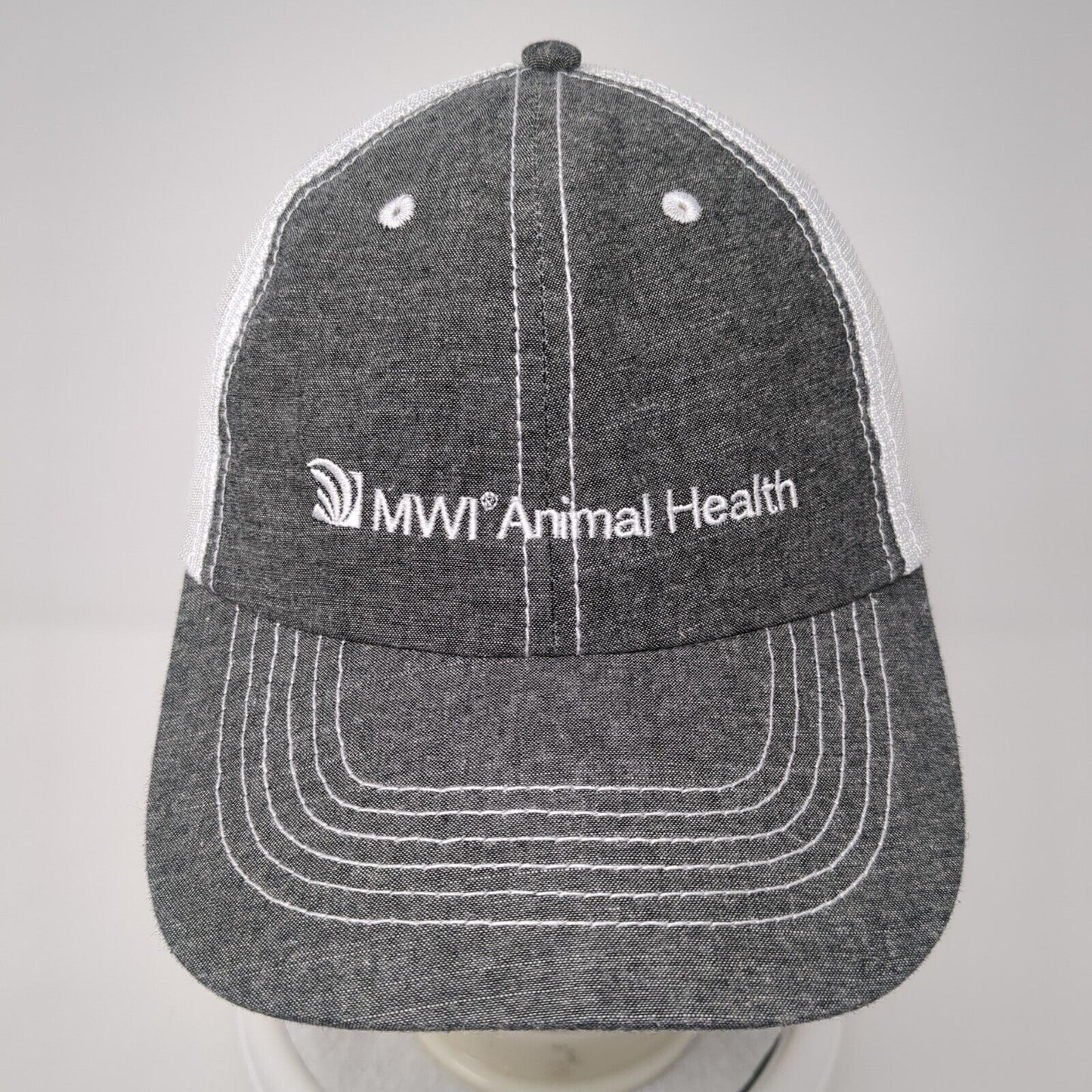 MWI Animal Health Strapback Trucker Hat Gray One Size Mesh Back 6 Panel