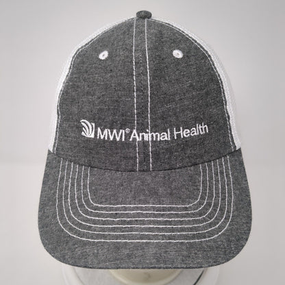 MWI Animal Health Strapback Trucker Hat Gray One Size Mesh Back 6 Panel