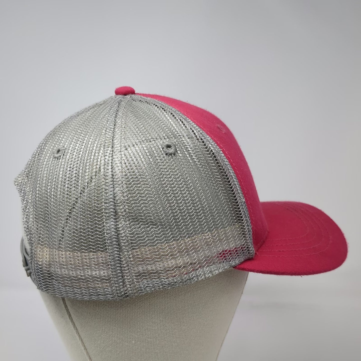 Cat Trucker Hat Pink One Size Mesh Snapback Gray White Logo Caterpillar Work