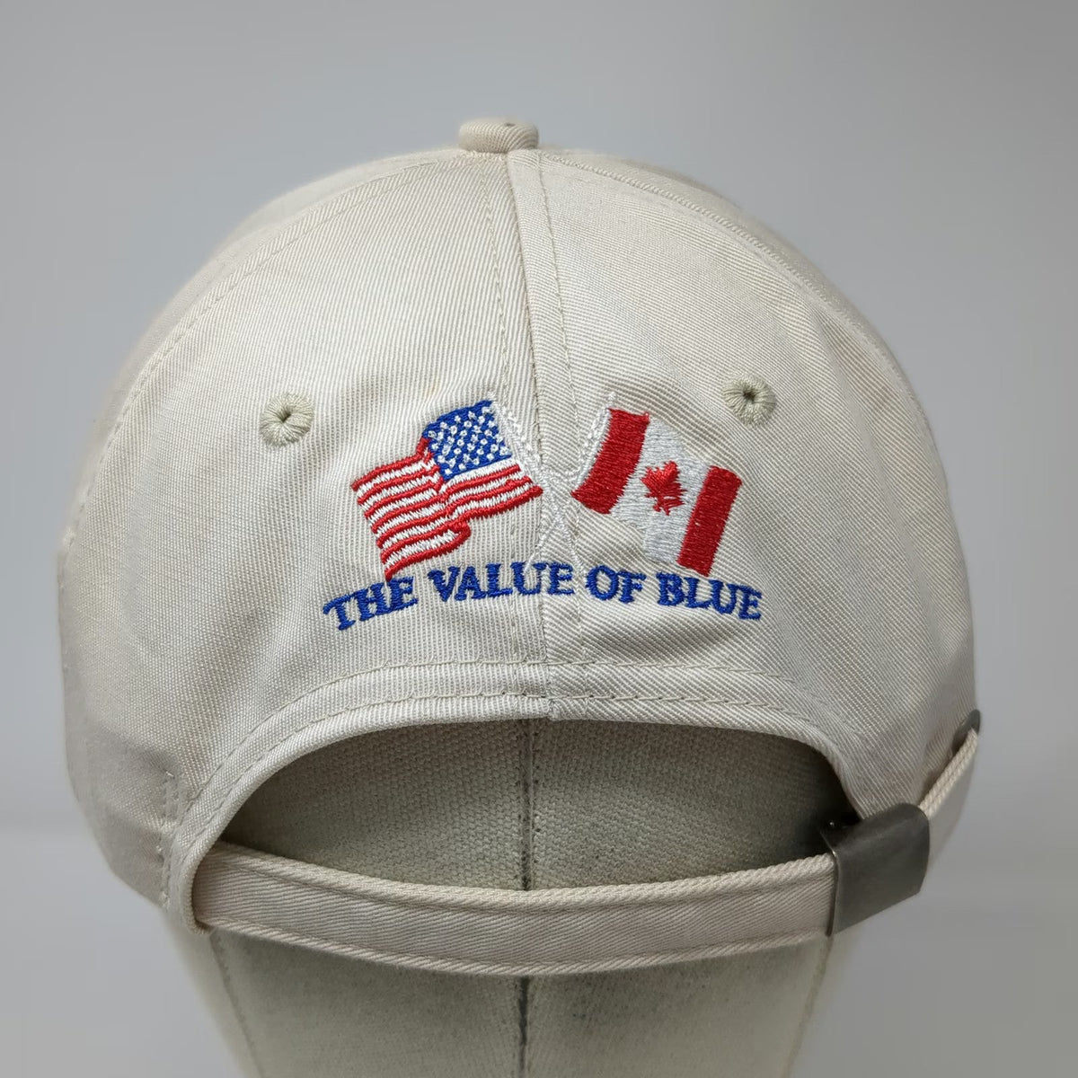 K-Products New Holland Baseball Cap Beige One Size USA Canada Flags Farming Hat