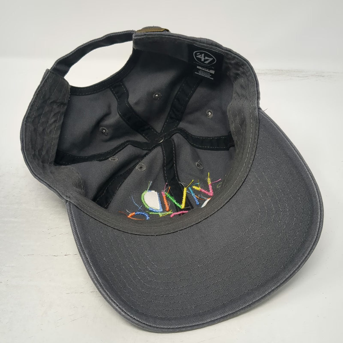 '47 Baseball Cap Gray One Size Vivid Roots Cotton Slideback Adjustable Logo Hat