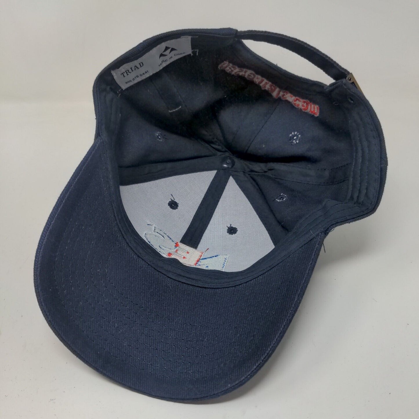 Triad Men's Slideback Hat Blue Adjustable Embroidered NES Rentals Logo