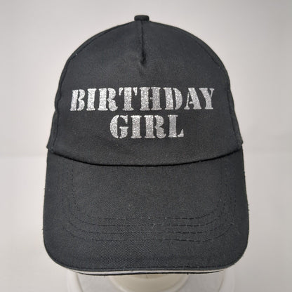 Birthday Girl Strapback Hat Black One Size Adjustable Solid Outdoor