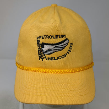 KC 5 Panel Yellow One Size Petroleum Helicopters Aviation Rope Brim Snapback Hat