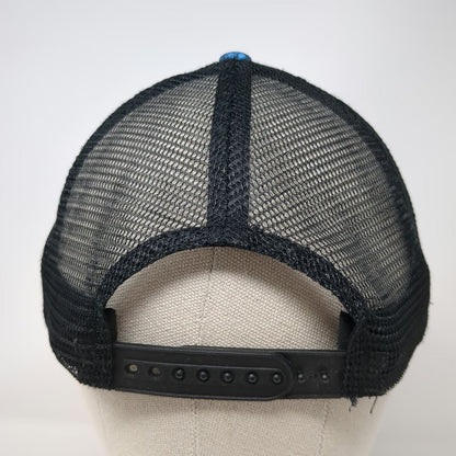 Cabela's Trucker Hat Blue One Size Mesh Snapback Rift Camo CLUB Embroidered Logo