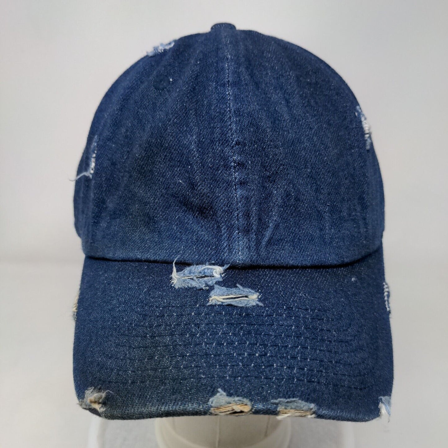 KB ETHOS Vintage Slideback Hat Blue One Size Denim Blank Distressed