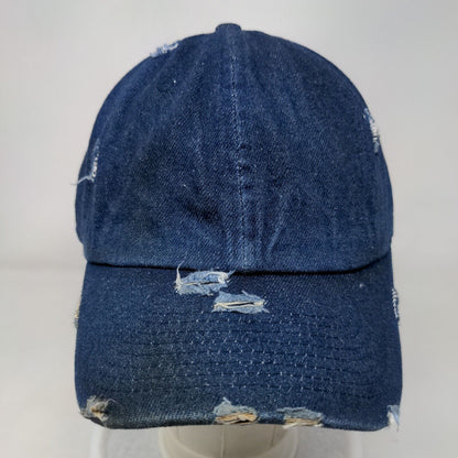 KB ETHOS Vintage Slideback Hat Blue One Size Denim Blank Distressed