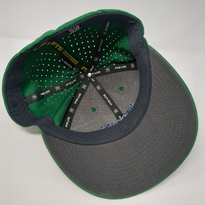 FMS Hawks Fitted Hat Green S-M Solid Embroidered Perforated Richardson
