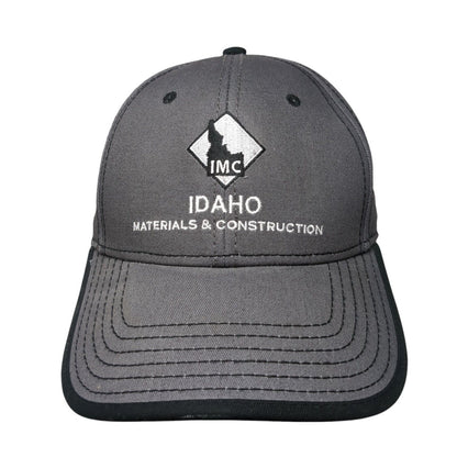 Idaho Materials & Construction Strapback Hat Gray OS Adjustable Embroidered Otto