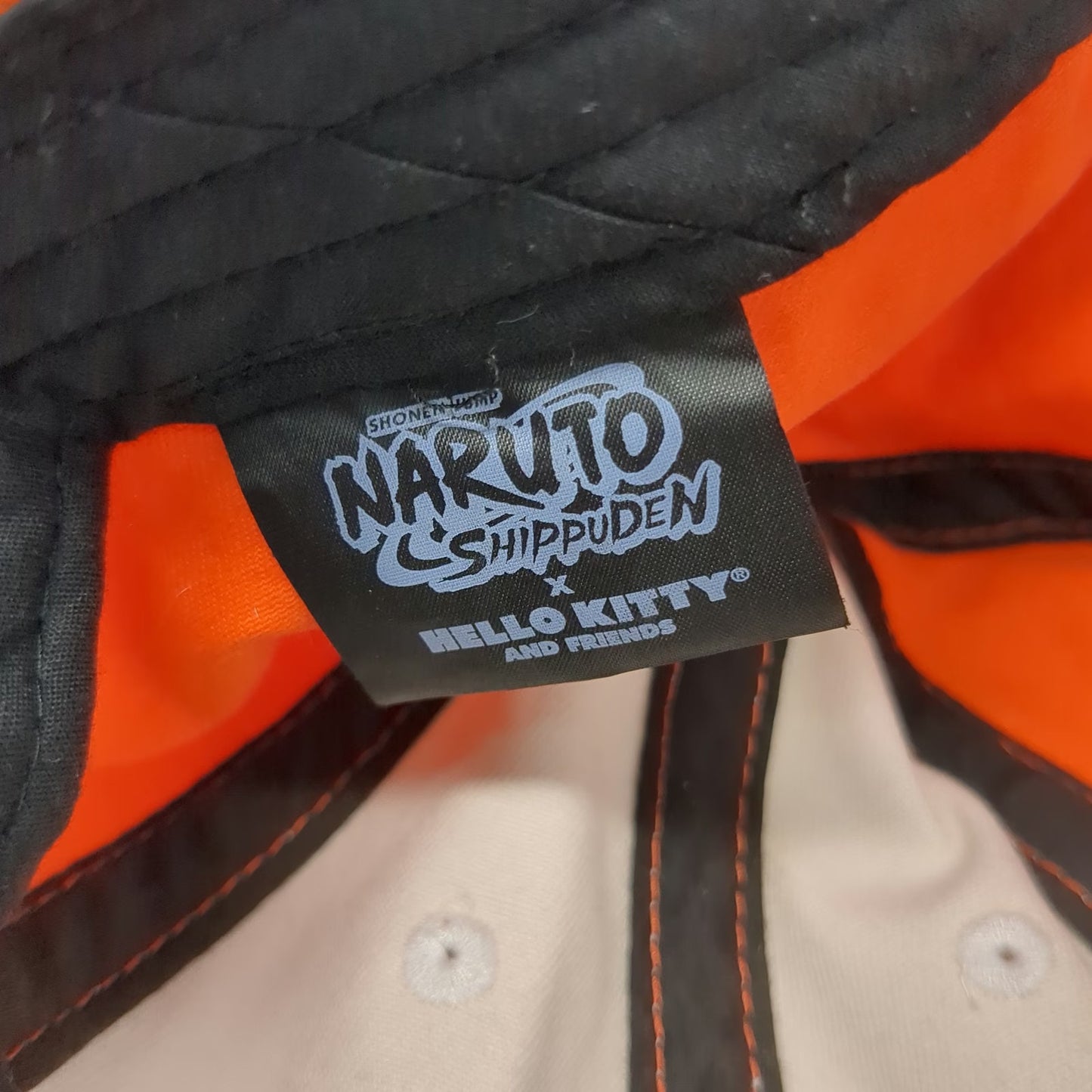 Naruto Shippuden Hello Kitty Baseball Cap Orange White Black One Size Sanrio Hat