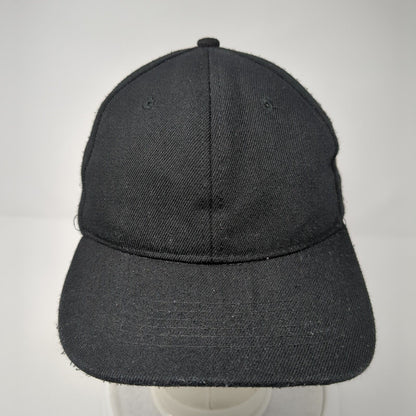 Unbranded Strapback Hat Solid Black One Size Adjustable 6 Panel Blank