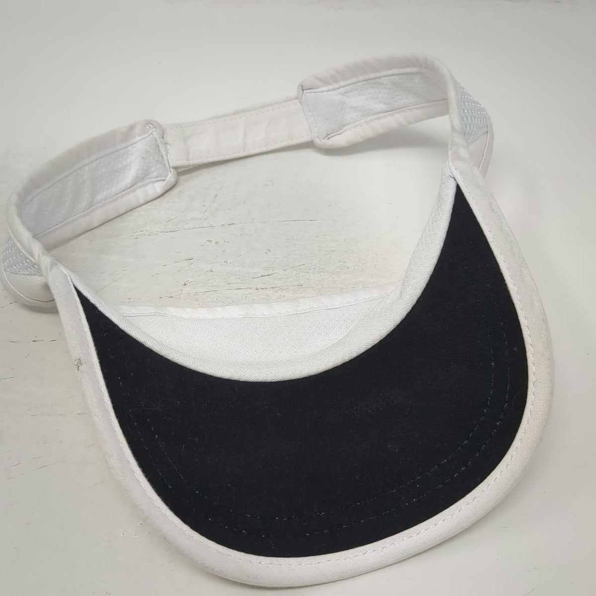 Prince Visor White One Size Mesh Side Panels Strapback Black Underbrim Hat