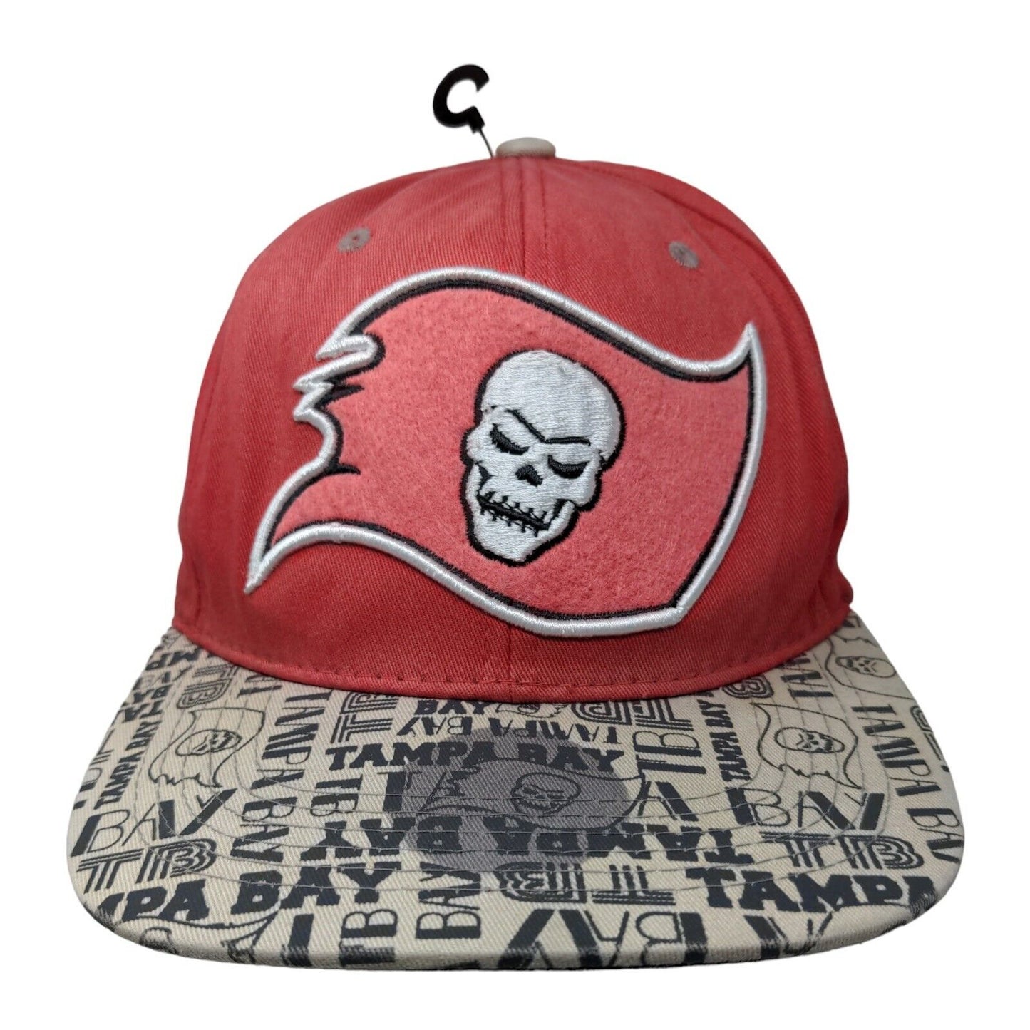 M Fashions Men's Snapback Hat Red Embroidered Tampa Bay Buccaneers Big Logo