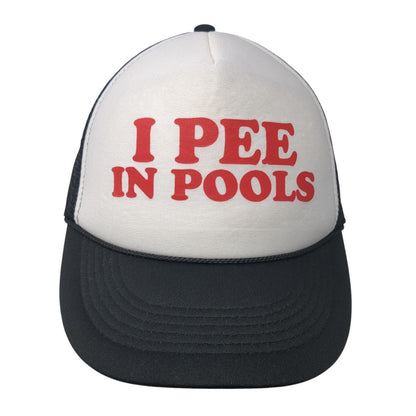 I Pee In Pools Snapback Rope Trucker Hat Black One Size Mesh Back Cobra