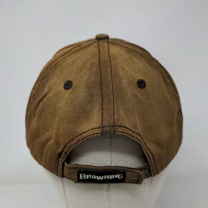 Browning Strapback Hat Brown OSFA Adjustable Embroidered Vented Holes Cotton