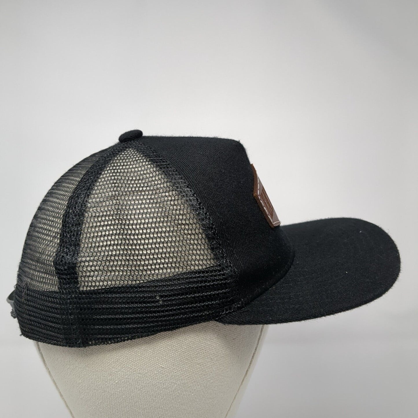 Eat Beef Patch Snapback Mesh Back Trucker Hat Black One Size Adjustable