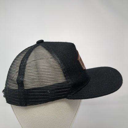 Eat Beef Patch Snapback Mesh Back Trucker Hat Black One Size Adjustable