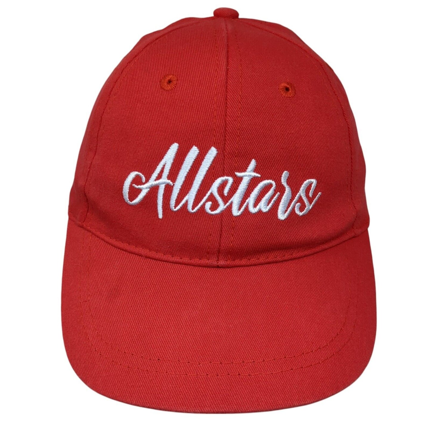 Allstars Snapback Hat Red One Size Adjustable Embroidered Vented Holes 6 Panel