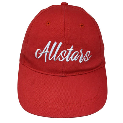 Allstars Snapback Hat Red One Size Adjustable Embroidered Vented Holes 6 Panel