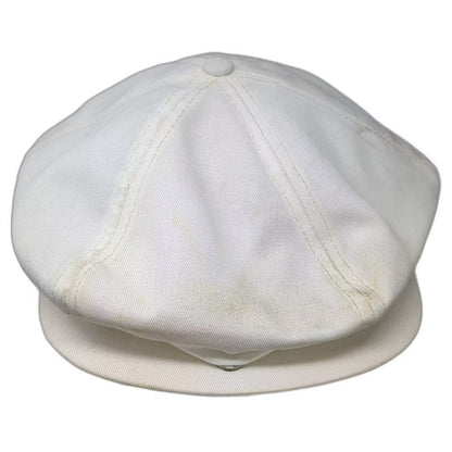 Newsboy Cap Hat White One Size Snapback Made in USA Vintage 8 Panel Solid