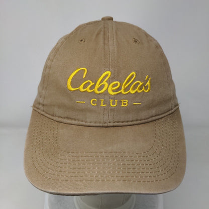 Cabela's Club Slideback Hat Tan One Size Adjustable Embroidered 6 Panel
