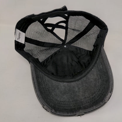 Rip City Strapback Hat Gray One Size Adjustable Mesh Back Distressed Toptie
