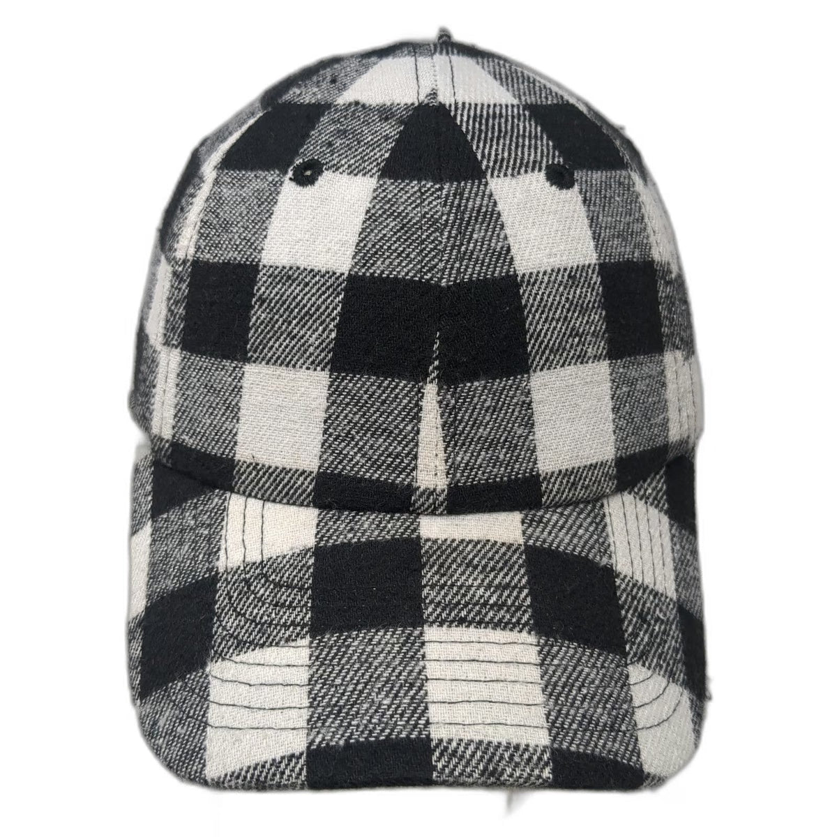KBETHOS Baseball Cap Black White One Size Buffalo Plaid Checkered Slideback Hat