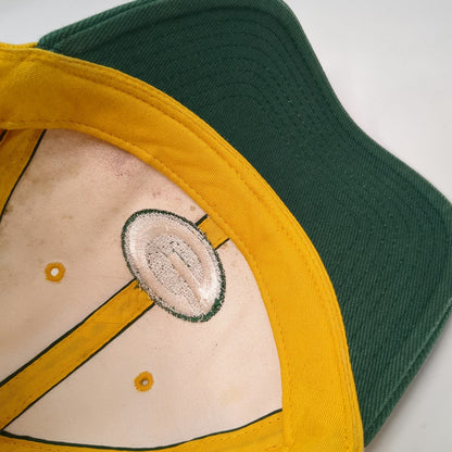 Green Bay Packers NFL Reebok Yellow White Cap Hat One Size Strapback Logo Cotton