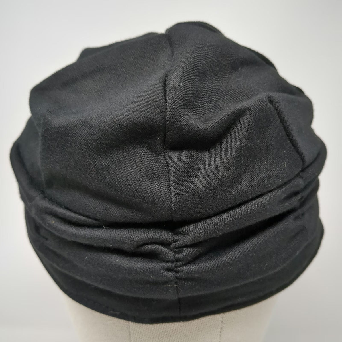 Army Cap Black One Size Ruched Gathered Crown Lined Short Brim Cadet Jersey Hat