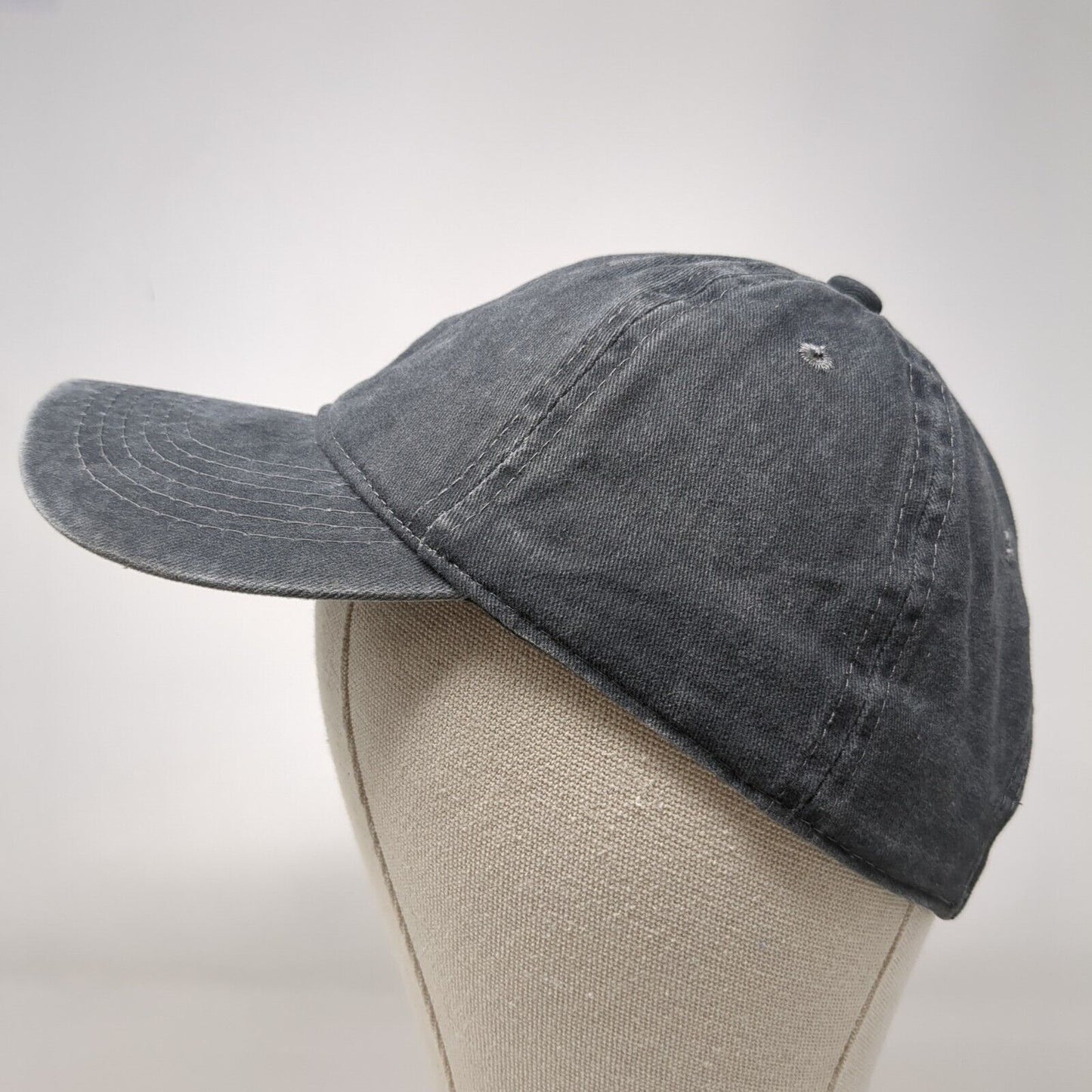 Unbranded Slideback Hat Gray One Size Adjustable Vented Holes 6 Panel Blank