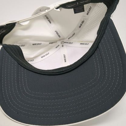 Nike Snapback Hat White One Size Perforated Swoosh Pro Dri-Fit Golf Sports