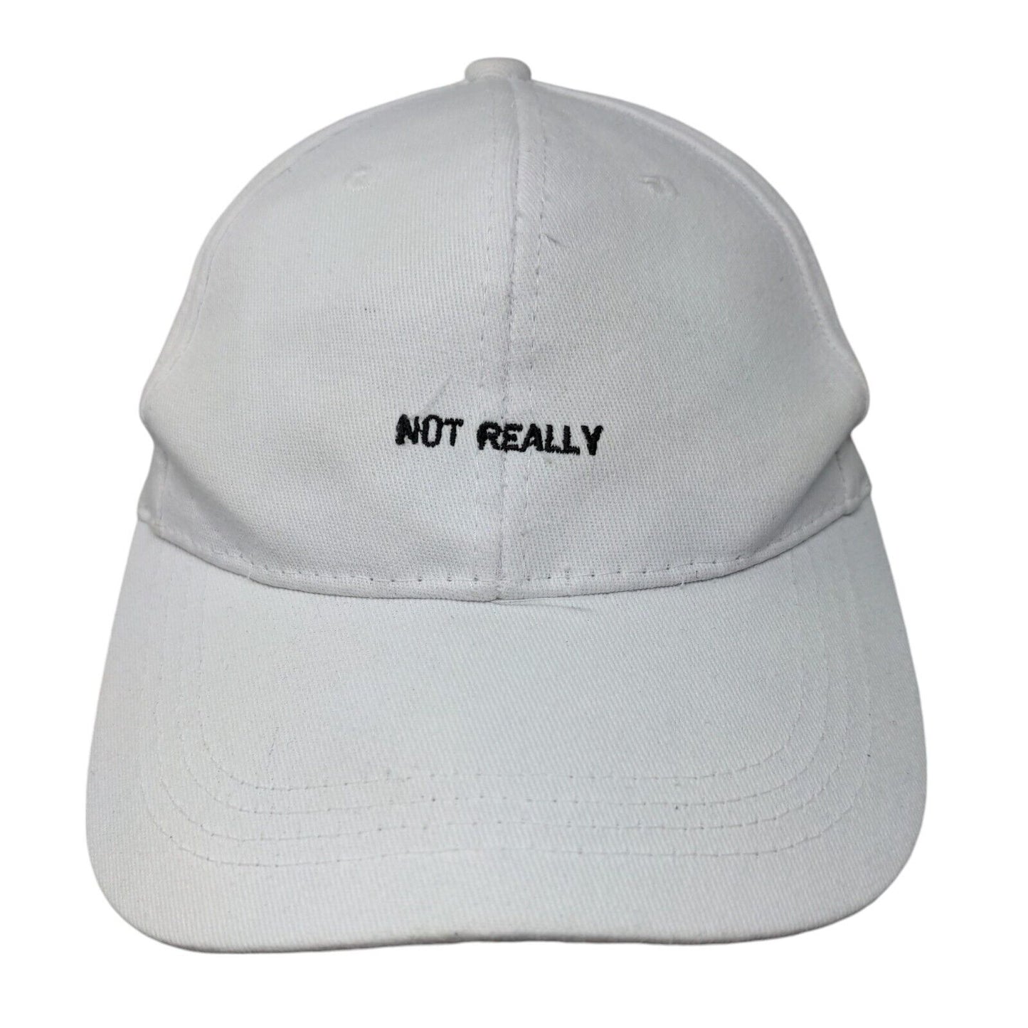 Not Really Slideback Hat White One Size Adjustable Embroidered 6 Panel
