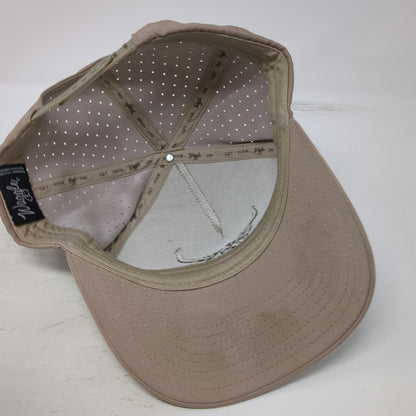 Waggle Trucker Hat Beige One Size Highland Cow Bull Perforated Golf Snapback
