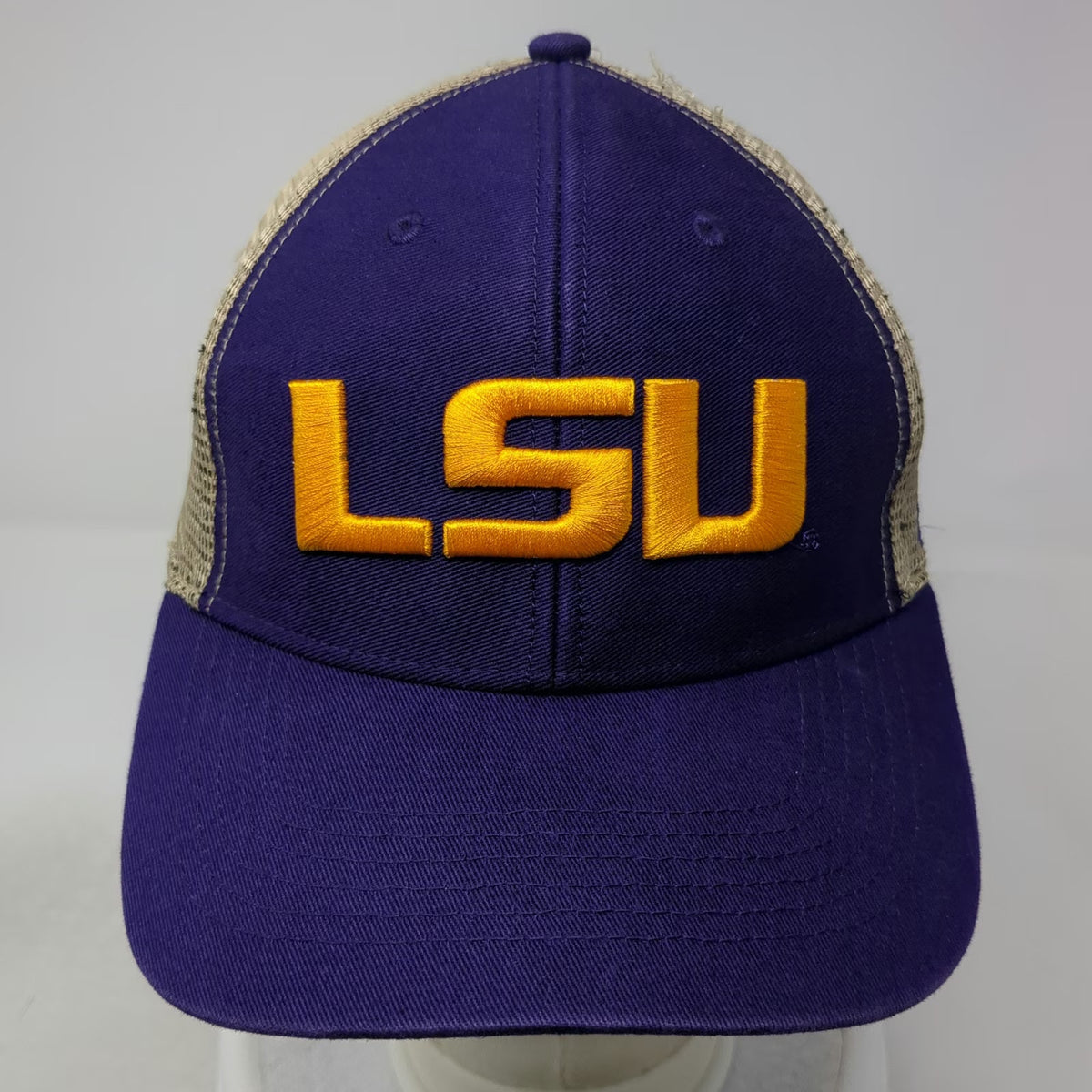 LSU Tigers NCAA '47 Trucker Hat Purple Yellow Beige One Size Mesh Snapback Logo