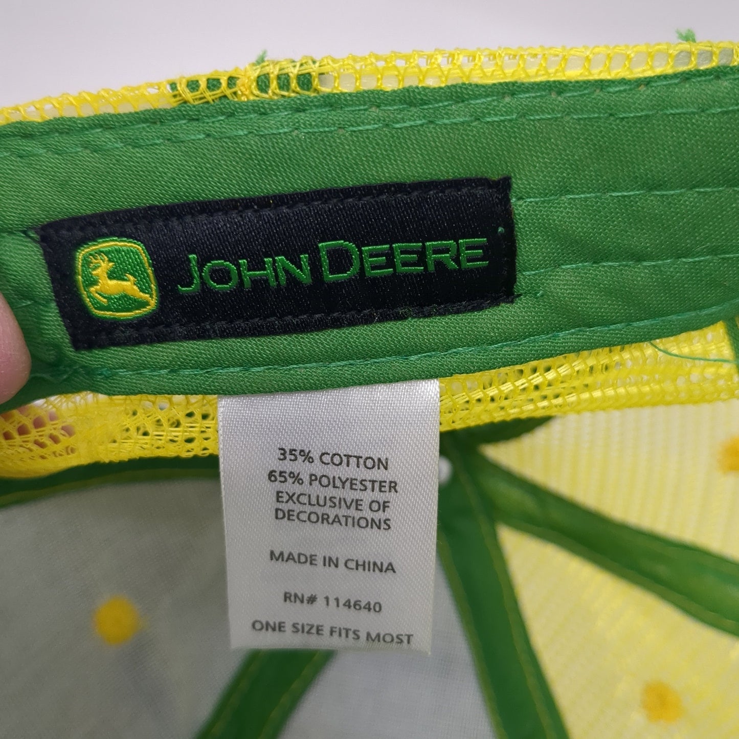 John Deere Logo Mesh Back Trucker Hat Multicolor One Size Adjustable