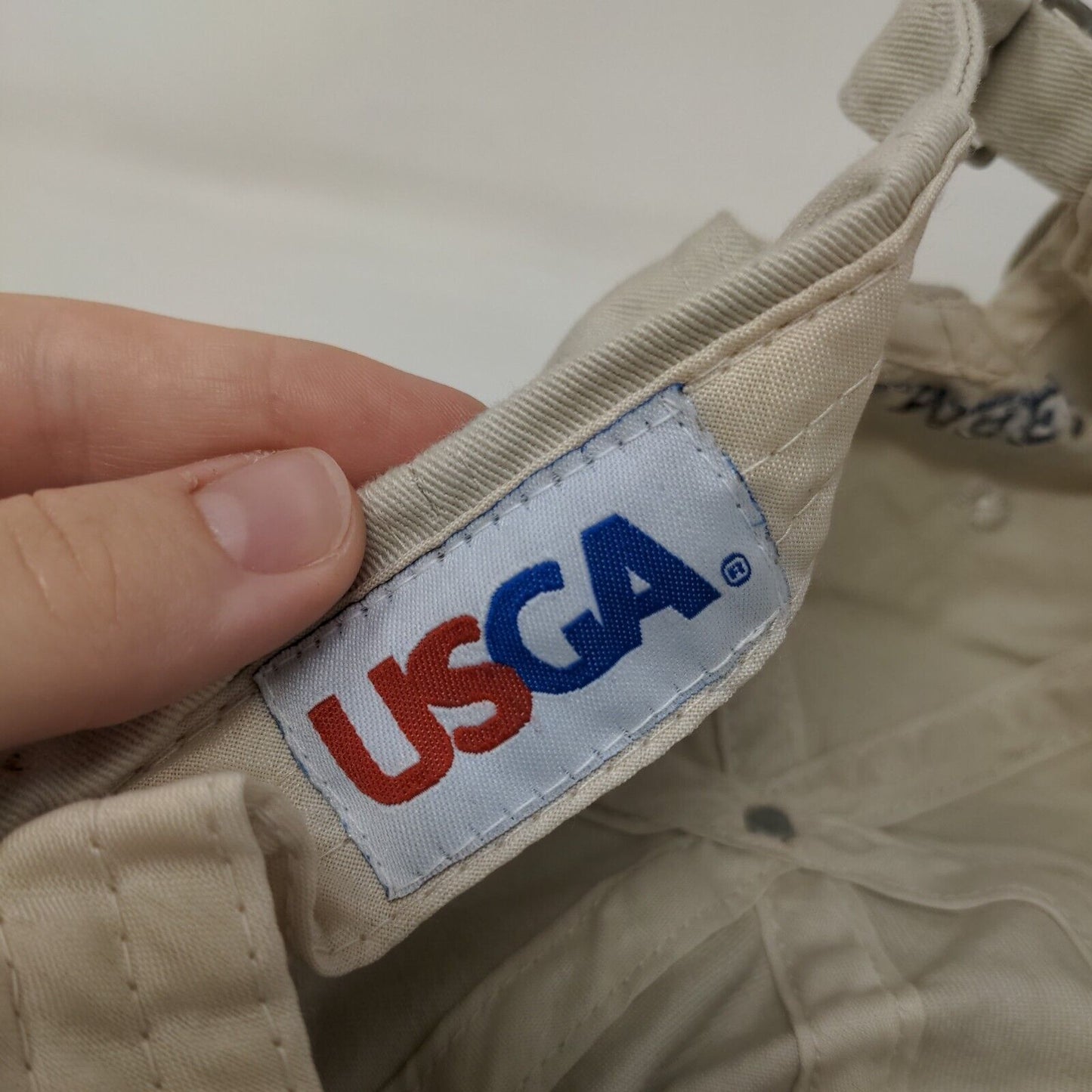 US Open 2006 Winged Foot Slideback Hat Tan One Size Embroidered USGA Member