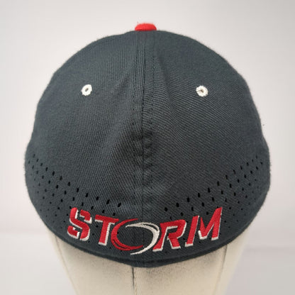 Nike Baseball Cap Gray M Dri-Fit Perforated Storm Logo Athletic Performance Hat
