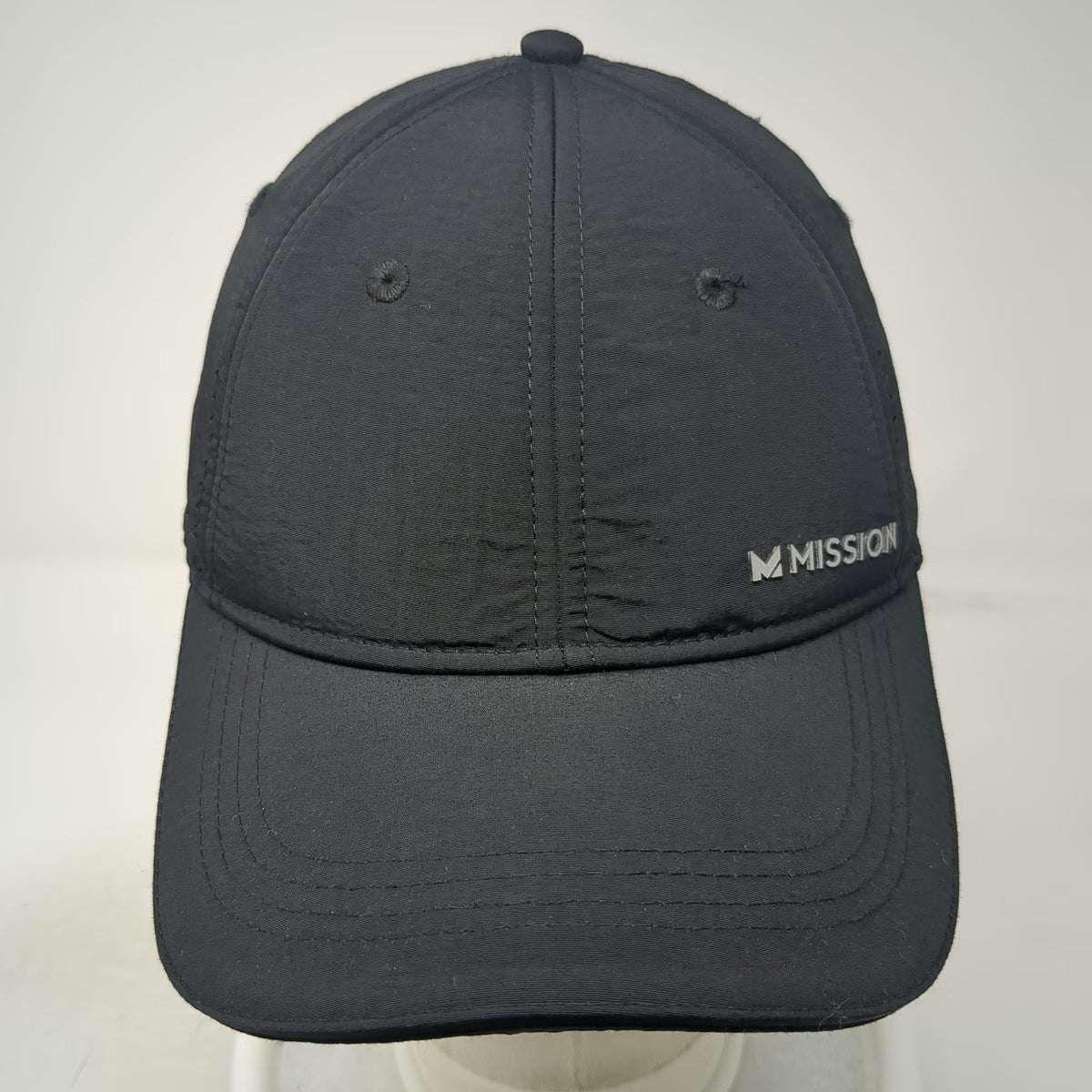 Mission Baseball Cap Black One Size Cooling Mesh Perforated Strapback Active Hat